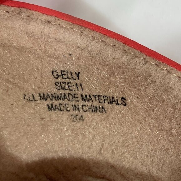 Madden Girl G-ELLY D'Orsay Flats Pointed Toe Red Perforated Vegan Leather Sz 11 - Picture 3 of 10